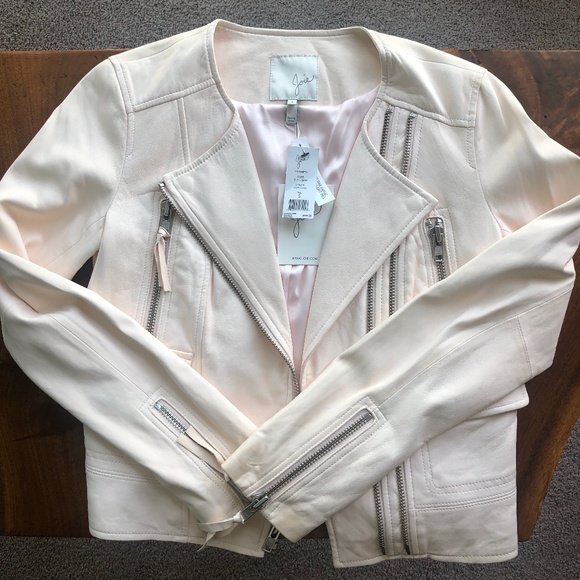 Joie Vivianette Leather Jacket - Soft Sand - Picture 3 of 4